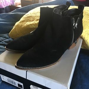 Black suede booties